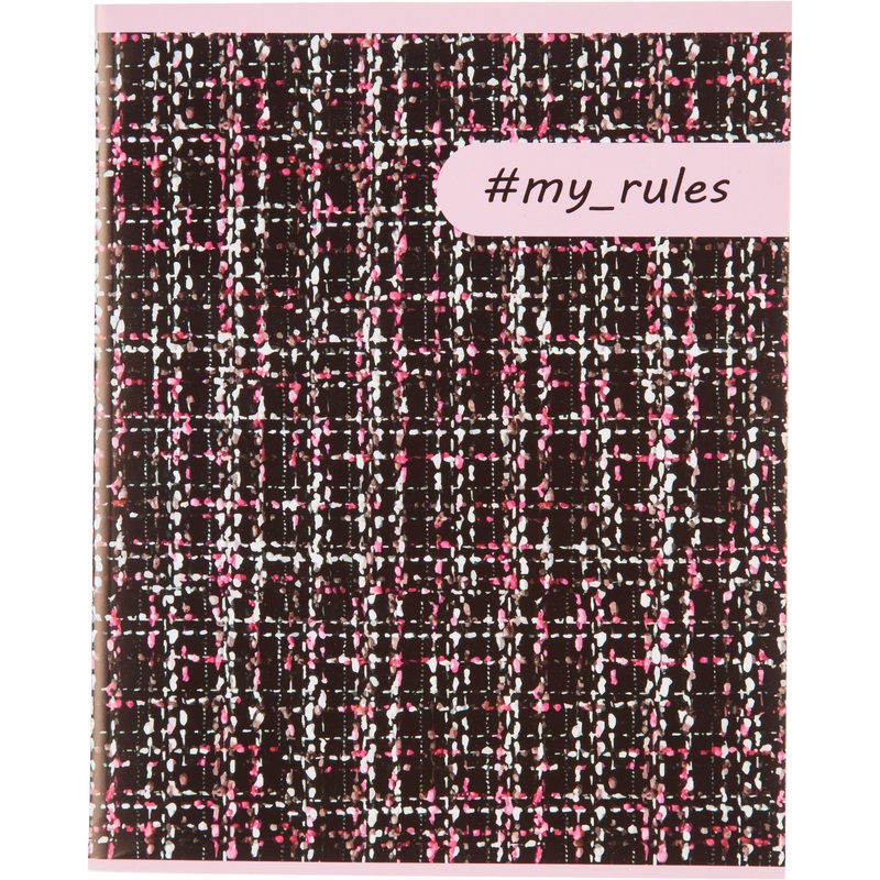 Изображение товара Тетрадь общая Комус Класс (№1 School) Fashion Твид А5 96 листов в клетку на скрепке обложка черная ВД-лак