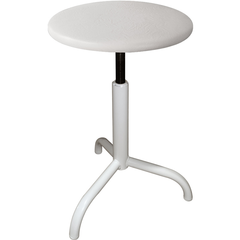 Изображение товара Табурет винтовой М92 белый из искусственной кожи для медицинских учреждений