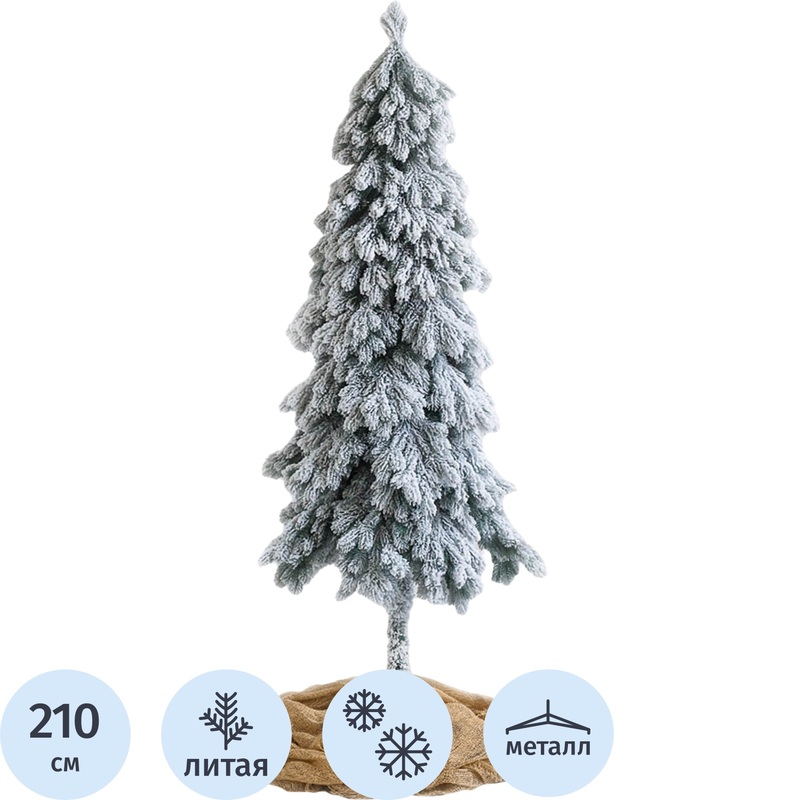 Изображение товара Искусственная новогодняя елка Грин Трис Венето Люкс 210 см заснеженная напольная