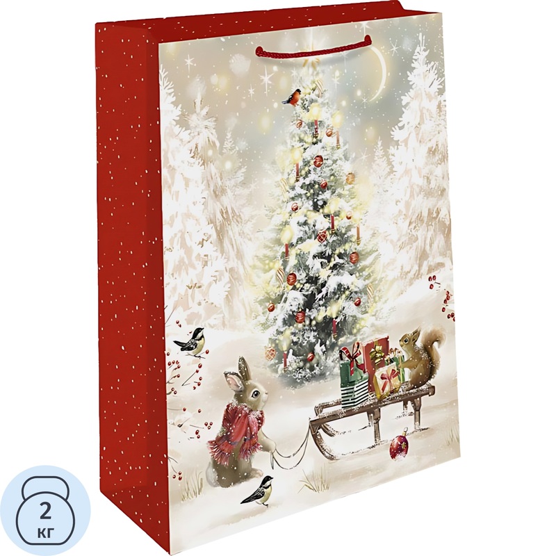 Изображение товара Подарочная сумка Арт Дизайн Новый год 32х26х12 см ламинированная