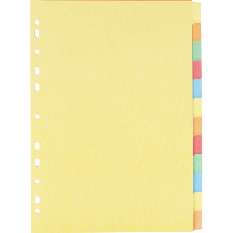 Изображение товара Набор из 12 цветных картонных разделителей А4 с титульным листом для документов