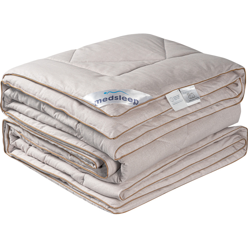 Изображение товара Одеяло евро Medsleep Sonora 200x210 см стёганое с кантом бежевое