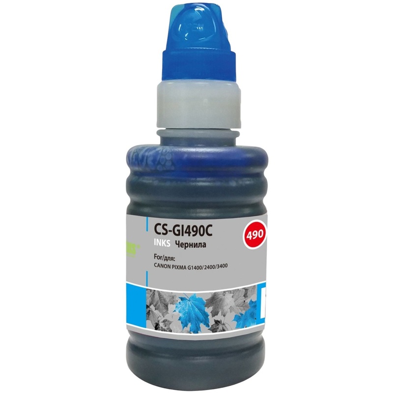 Изображение товара Чернила Cactus GI-490С CS-GI490C для Canon голубые совместимые повышенной емкости