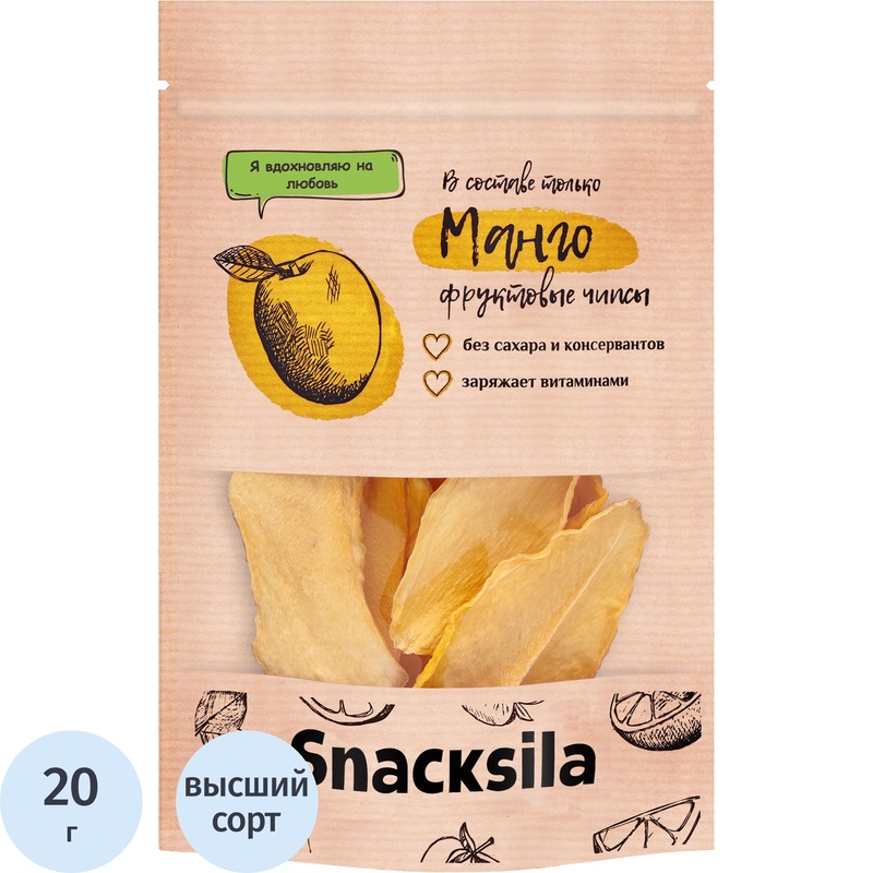 Изображение товара Манго сушёное слайсы 20 г 10 штук в упаковке натуральный тропический десерт