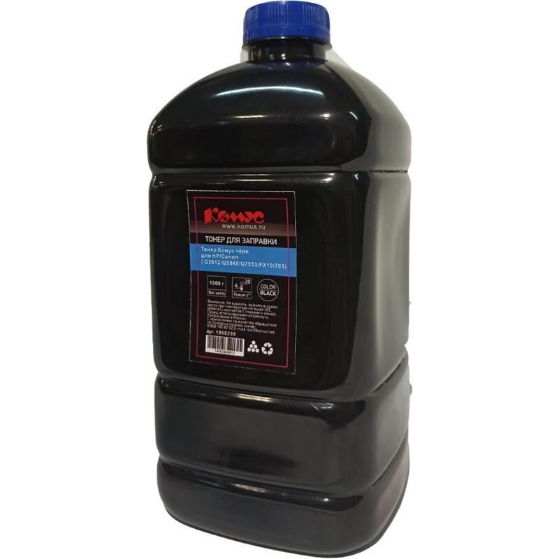 Изображение товара Тонер Комус Q2612/Q5949/Q7553/FX10/703 черный 1000 г совместимый для HP и Canon