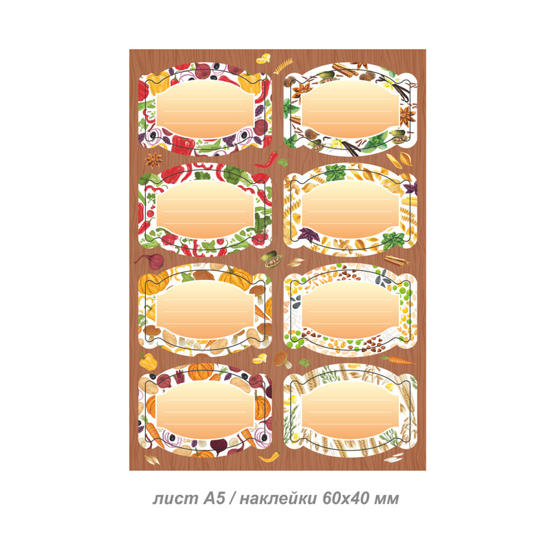Изображение товара Наклейка для кухни 1 размер 6х4 см (5 штук в упаковке)