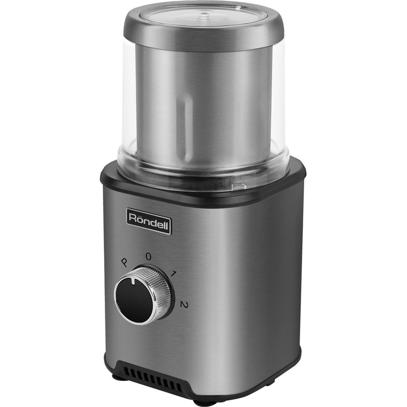 Изображение товара Кофемолка Rondell RDE-1150 серебристая с регулировкой помола и защитой