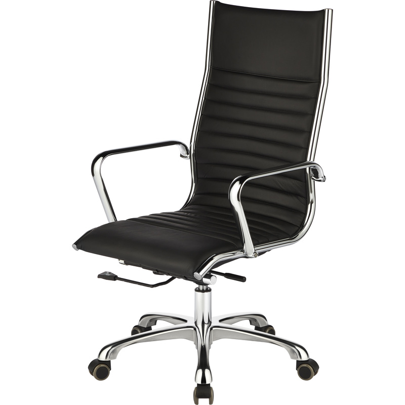 Изображение товара Офисное кресло для руководителя EChair-704 TL черное натуральная кожа