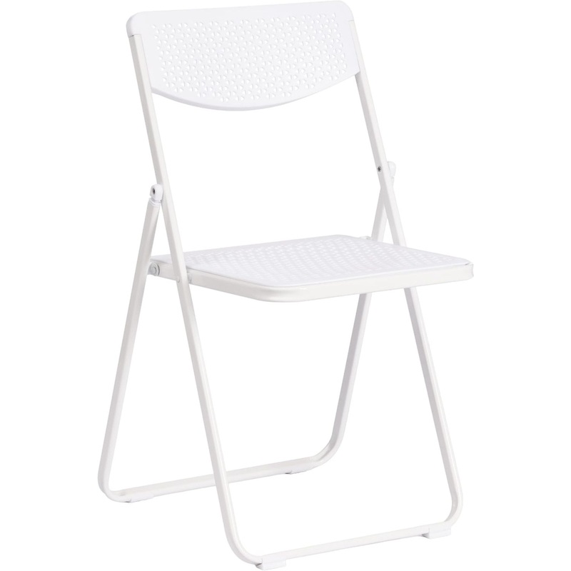 Изображение товара Складной белый стул TetChair Folder из пластика и металла, надежный и компактный
