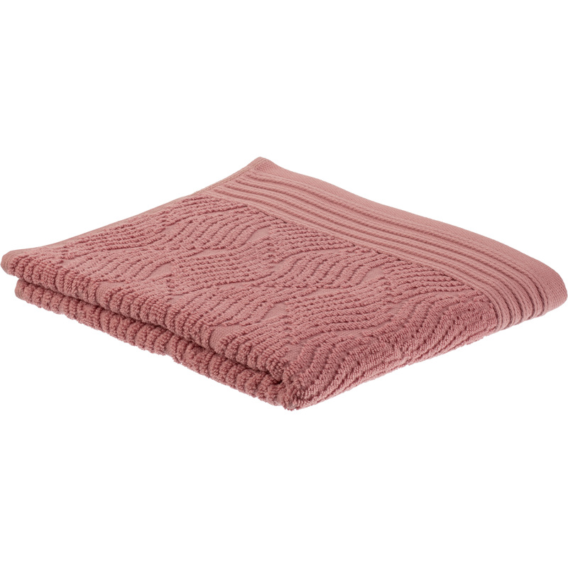 Изображение товара Махровое полотенце Комус Веттерн 70х120 см розовое из 100% хлопка