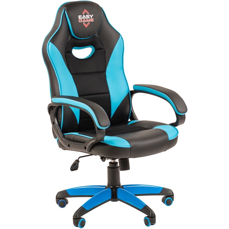 Изображение товара Игровое кресло Easy Game 690 TPU черное/синее с подголовником