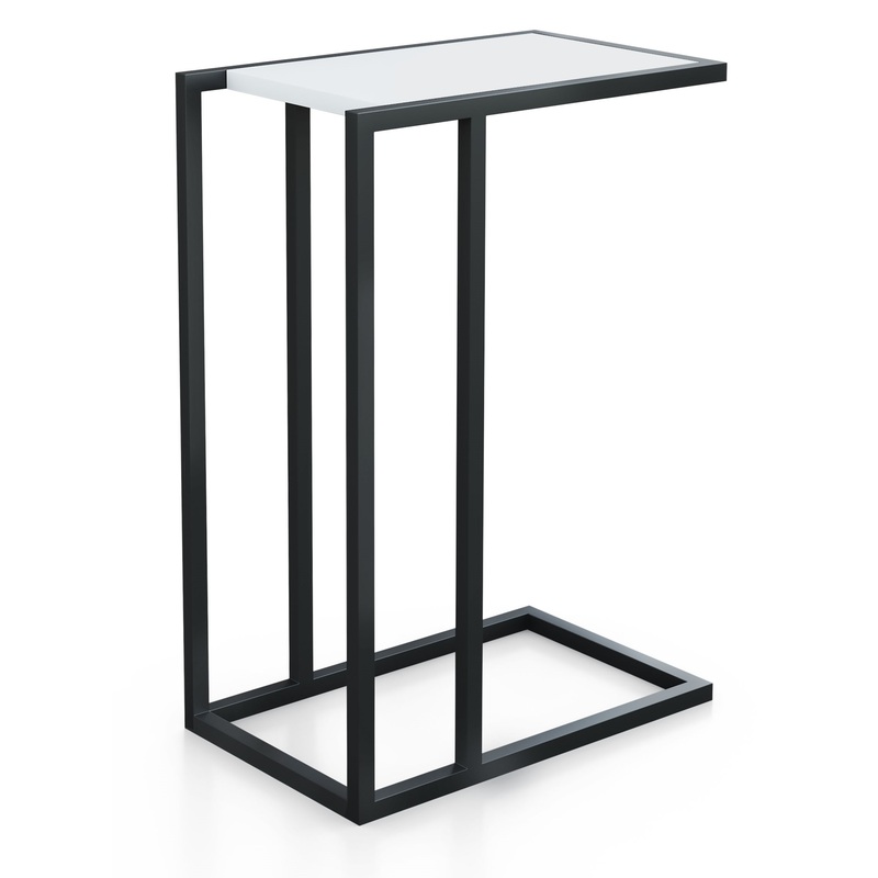 Изображение товара Придиванный столик Триада-18 каркас черный столешница белая сборно-разборный