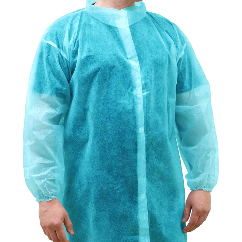 Изображение товара Одноразовый процедурный халат Снаблайн на липучке 110 см XL голубой 10 штук