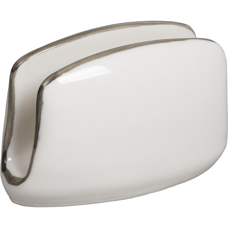 Изображение товара Фарфоровая салфетница By Bone Falme Grey 11.8х5.7 см в бело-серой гамме