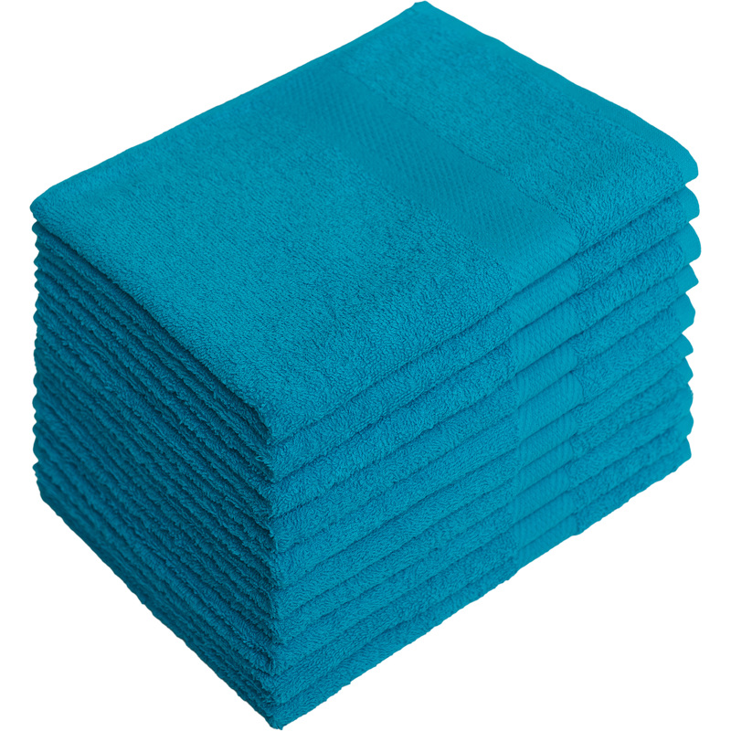 Изображение товара Набор махровых полотенец 10 штук 40x70 см бирюзовые