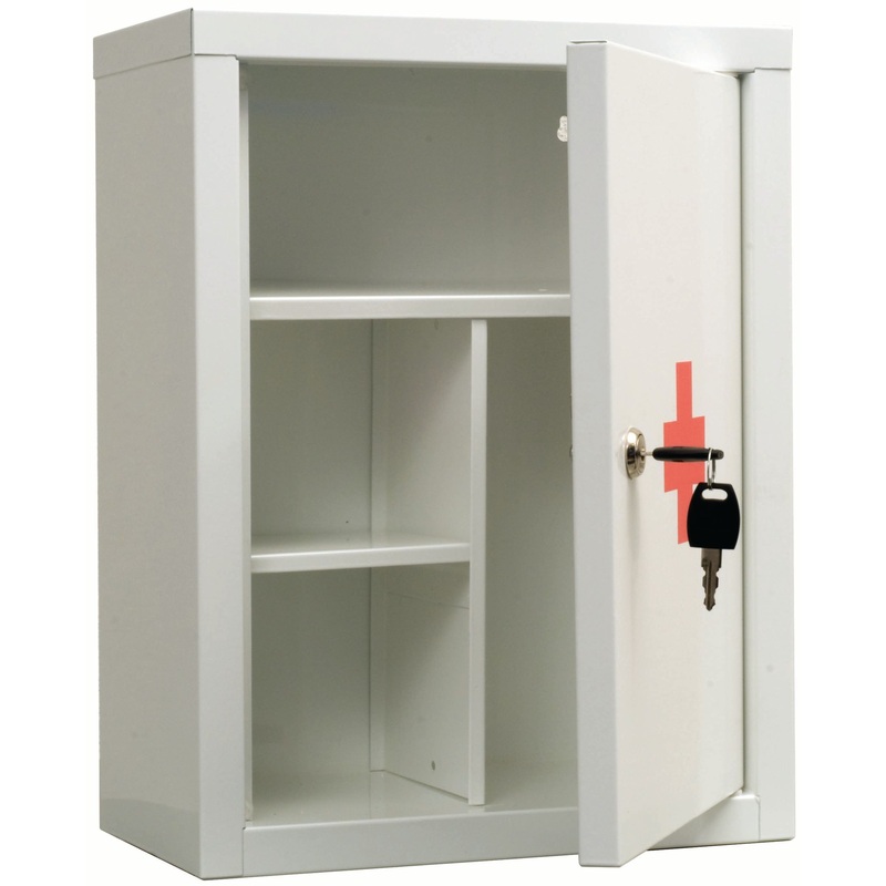 Изображение товара Металлическая аптечка Практик AMD-39 белая для первой помощи с возможностью крепления