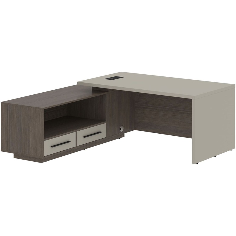 Изображение товара Стол руководителя с тумбой Velion VCT 1919 аметист дуб сильвер офисный прямоугольный