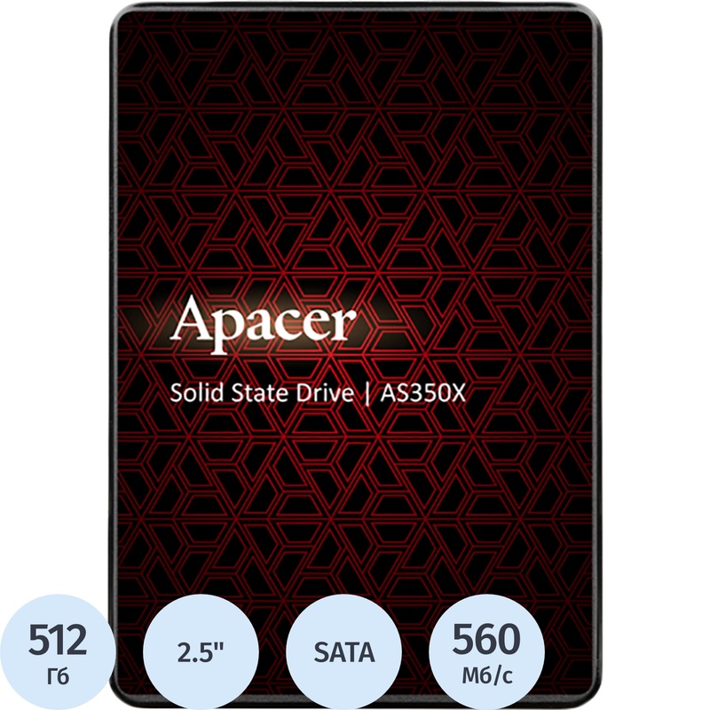 Изображение товара SSD накопитель Apacer AS350X 512GB 2.5 SATA III 6 Гб/с