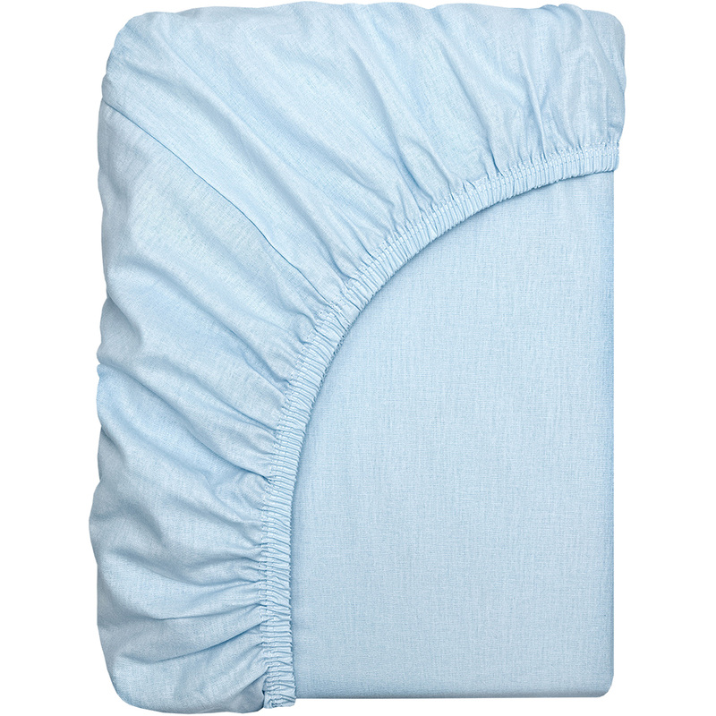 Изображение товара Простыня на резинке Bravo 160x200 см поплин голубая
