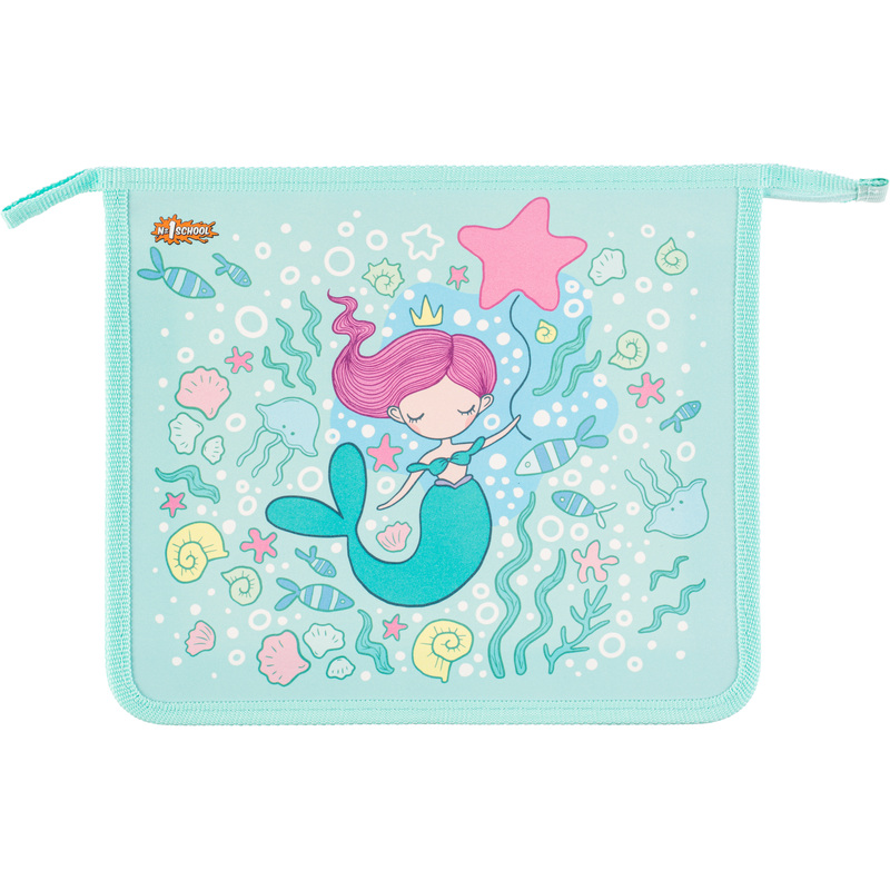 Изображение товара Папка для тетрадей Комус Класс Русалка А5 пластик с 1 отделением на молнии