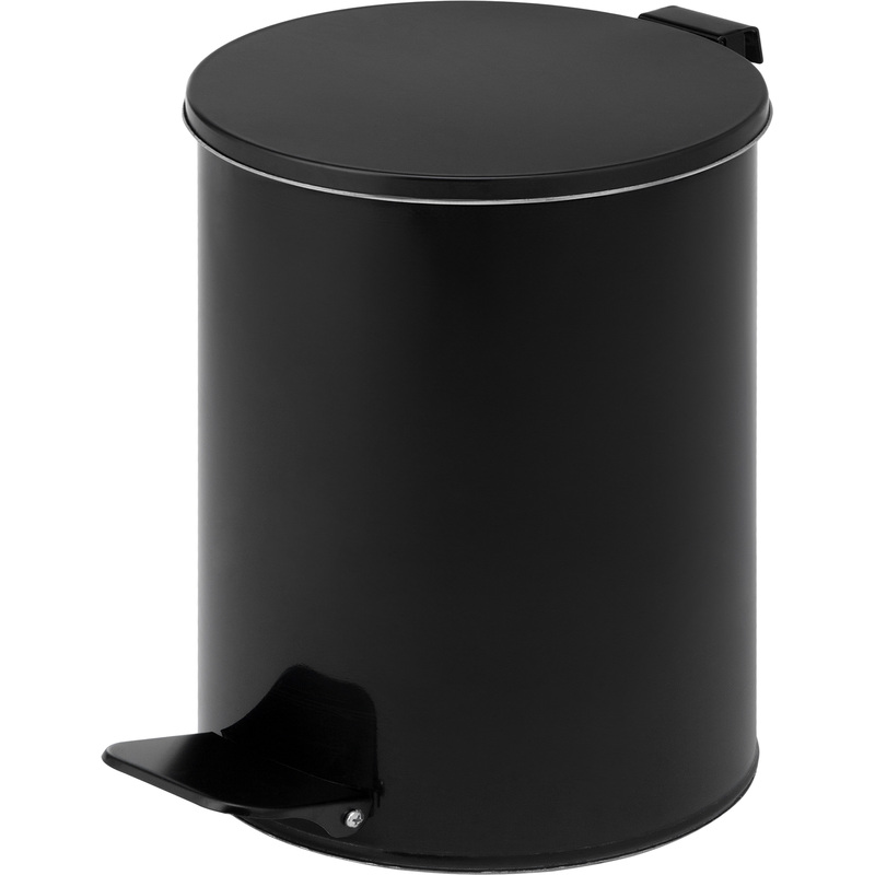 Изображение товара Ведро мусорное 7 л изоцинкованной стали с педалью крышкой чёрное