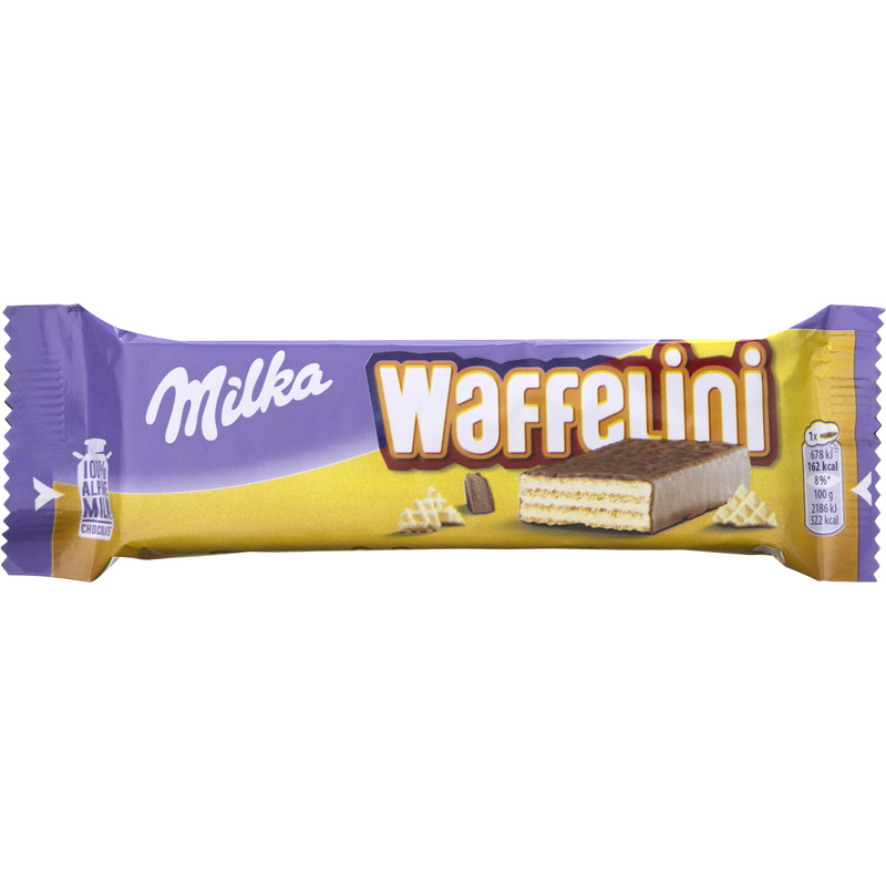 Изображение товара Вафли Милка Ваффелини со сливочной начинкой глазированные 31 г 35 штук