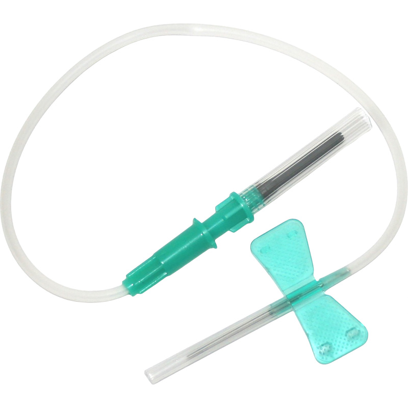 Изображение товара Игла-бабочка Kometaline G21 (0.8x20 мм) зелёная с луер-адаптером (100 штук в упаковке)