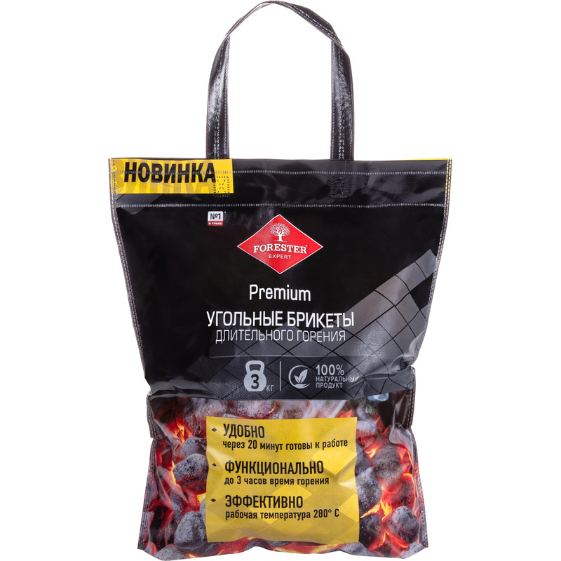 Изображение товара Брикет угольный Forester Премиум для гриля 3 кг