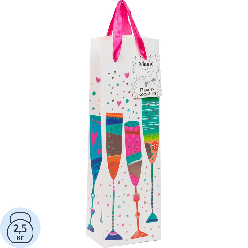Изображение товара Пакет подарочный под бутылку Magic Pack 34.5x12.5x8.3 см