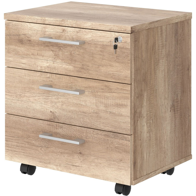 Изображение товара Тумба подкатная Torr Z с центральным замком (дуб коньон, 465х452х650 мм, 3 ящика)