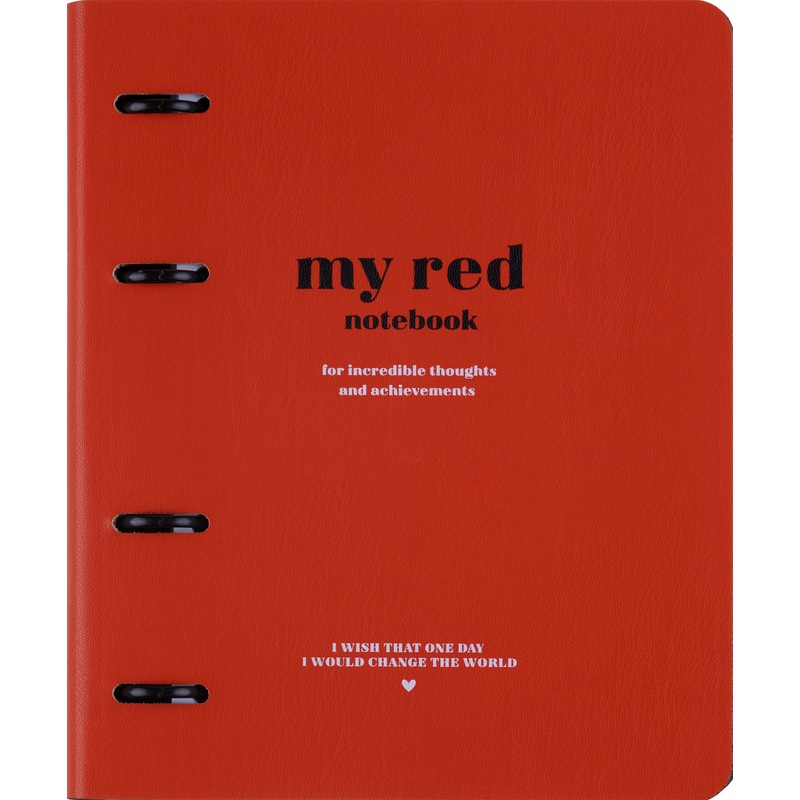 Изображение товара Тетрадь на кольцах со сменным блоком Infolio Study Color А5 120 листов красная в клетку с перфорацией, трафаретная печать