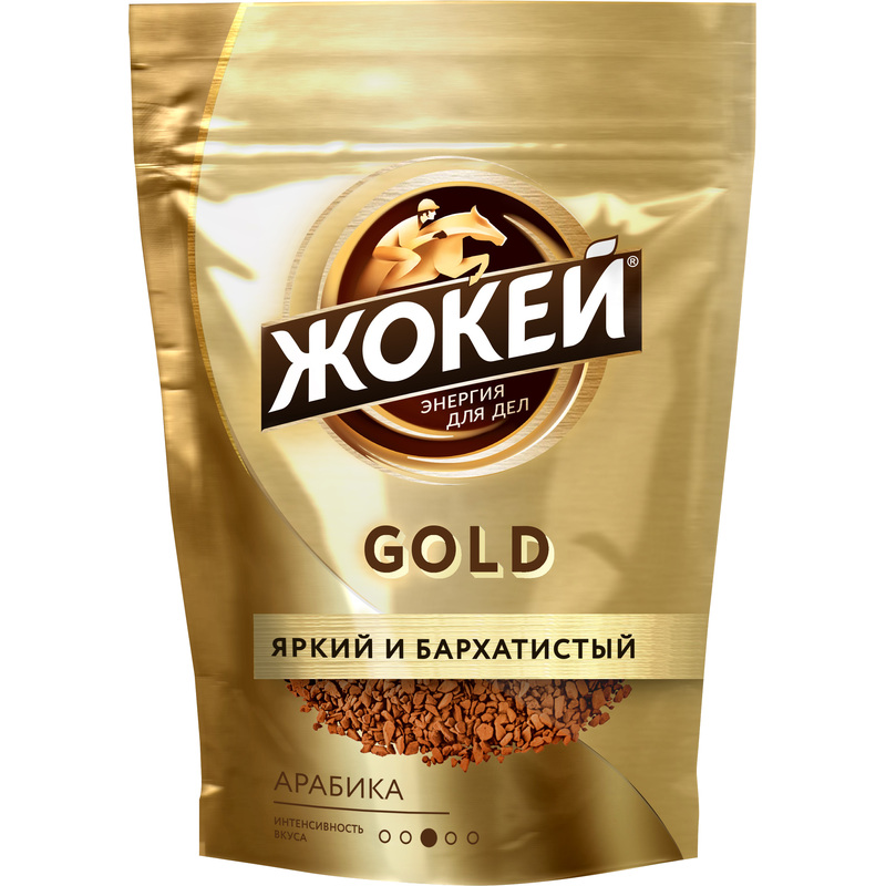 Изображение товара Кофе растворимый сублимированный Жокей Gold 150 г пакет