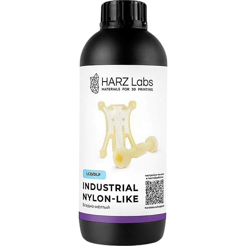 Изображение товара Фотополимер HARZ Labs Industrial Nylon-like желтый 0.926 л для 3D-принтера