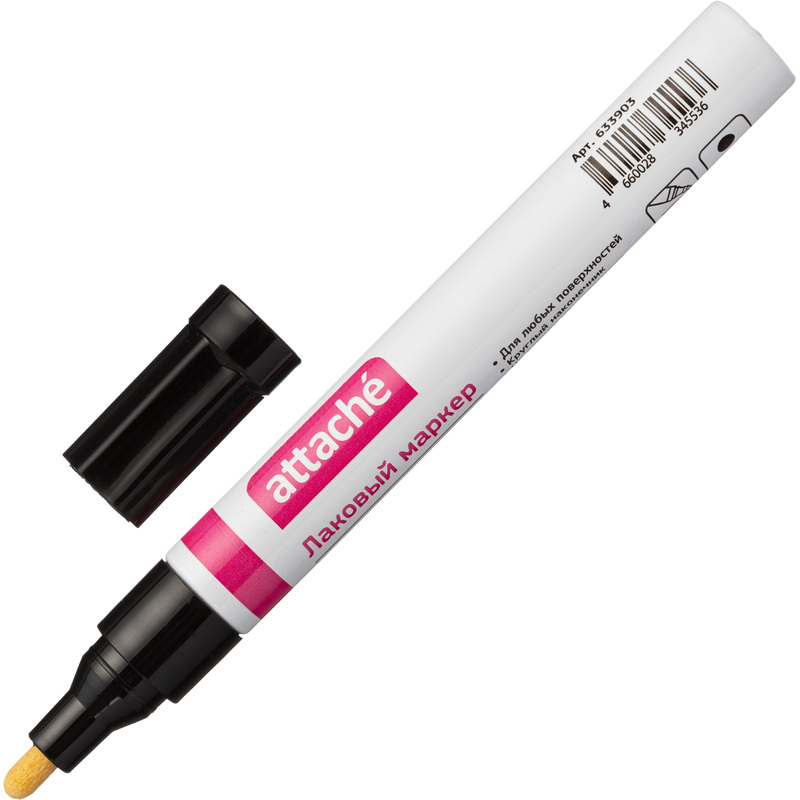 Изображение товара Маркер Attache лаковый черный 2-4 мм для промышленного использования