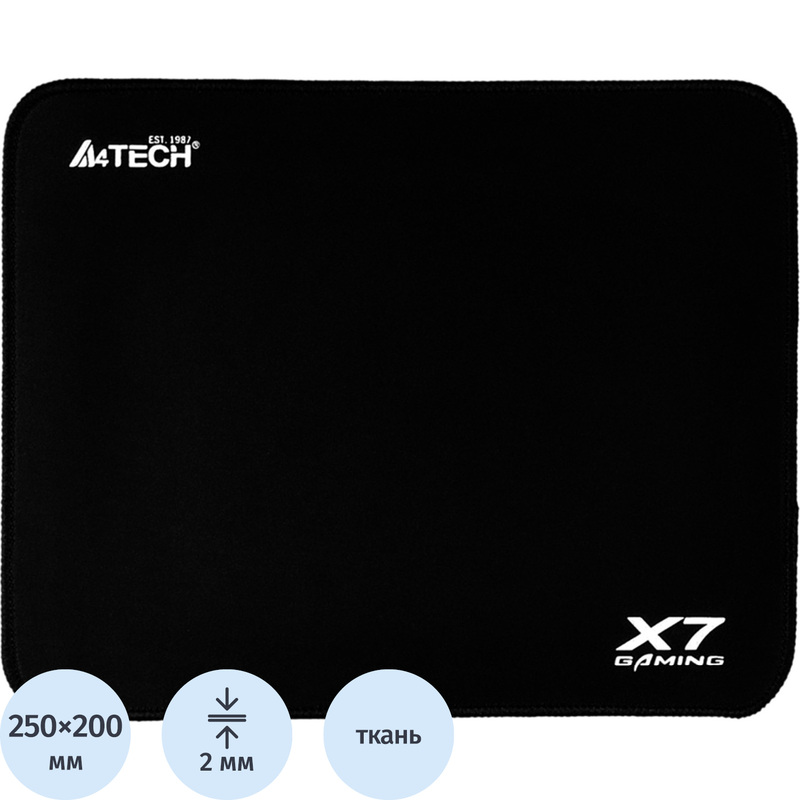 Изображение товара Коврик для мыши A4tech X7 Pad X7-200S из ткани 250х200 мм чёрный