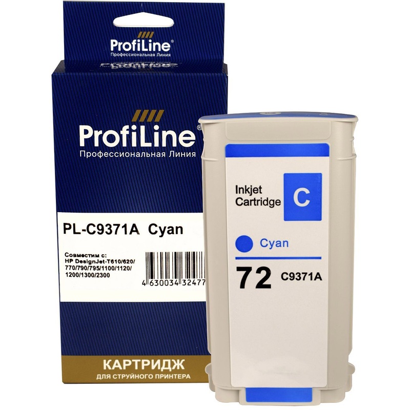 Изображение товара Картридж струйный ProfiLine 72 C9371A для HP голубой совместимый