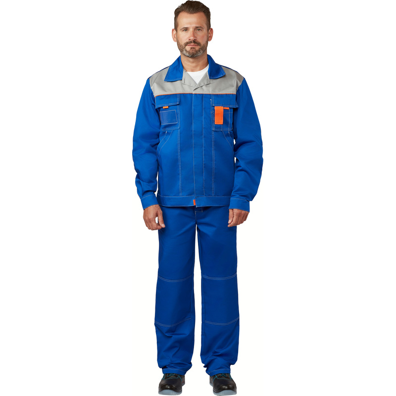 Изображение товара Костюм рабочий летний мужской л10-КБР васильковый/серый (размер 120-124 (60-62), рост 182-188)