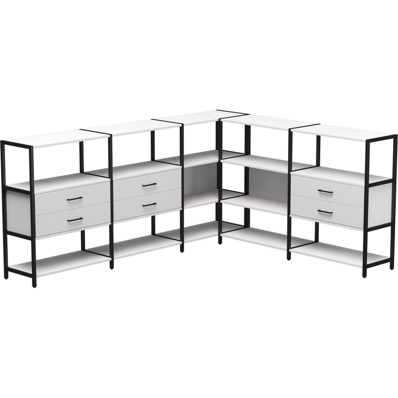 Изображение товара Стеллаж для документов EVO 254ST15W39005 белый/чёрный 2440х2020х1120 мм