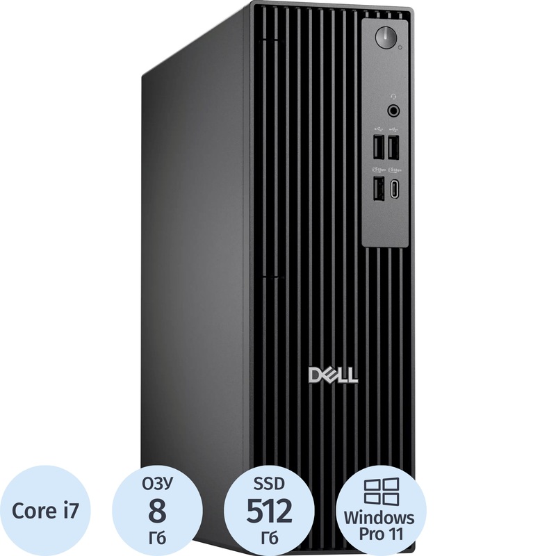 Изображение товара Неттоп Dell Pro QCS1250 Core i7 14700/DDR5 8 ГБ/SSD 512 ГБ/Windows 11 Pro (7852)