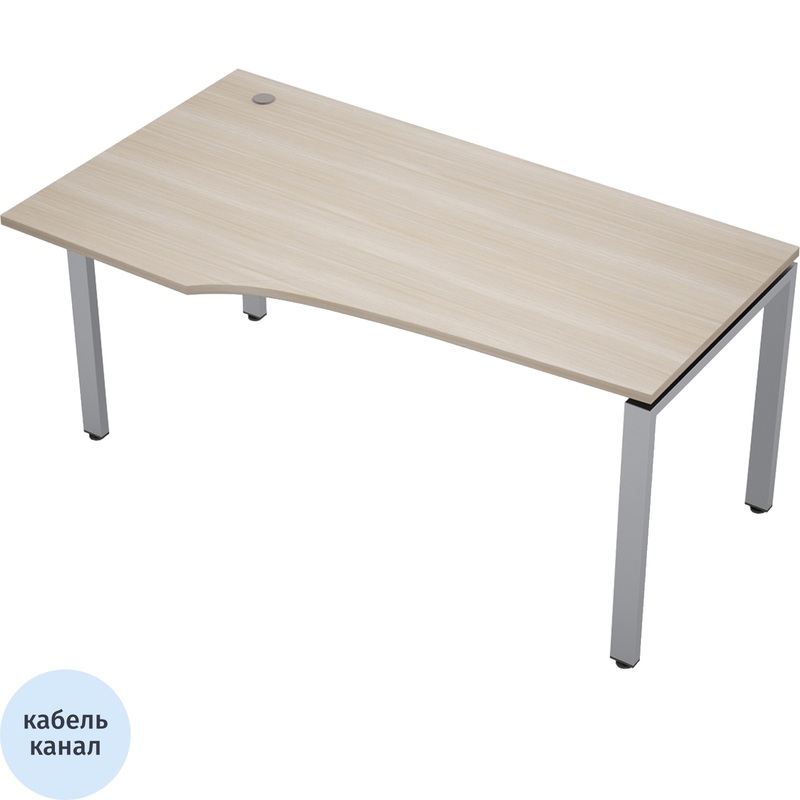 Изображение товара Эргономичный левый стол Avance 6М.620 Светлый алюминий 1600х900х750 мм