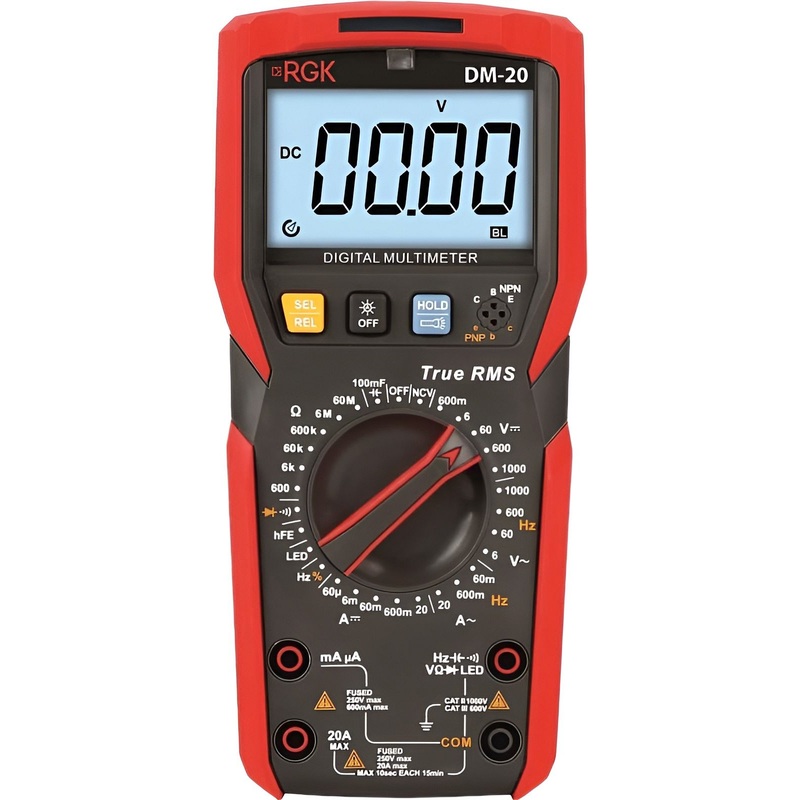 Изображение товара Цифровой мультиметр RGK DM-20 с функцией NCV и REL