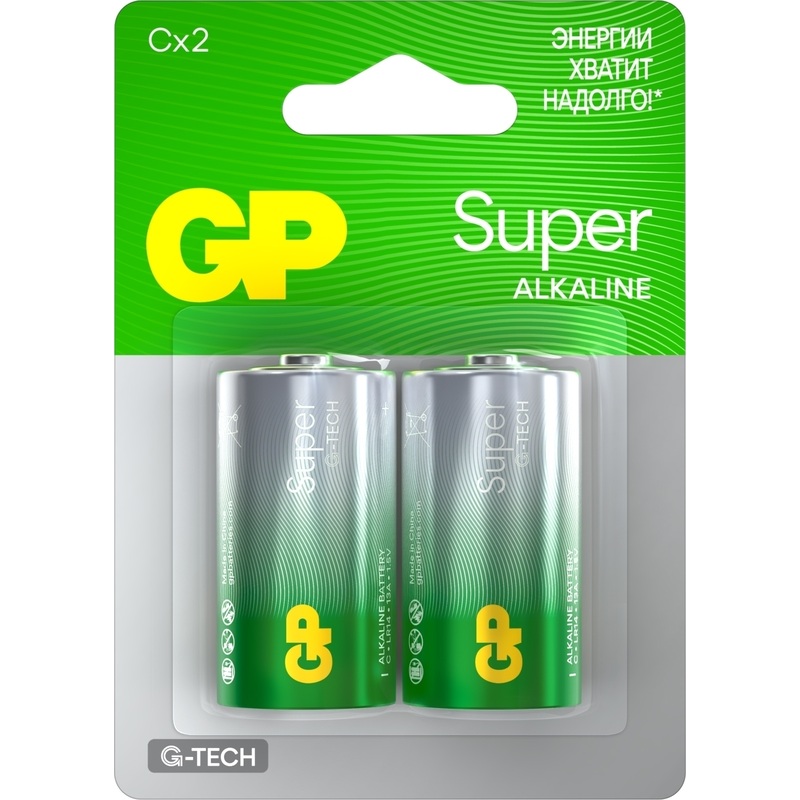 Изображение товара Батарейка D (LR20) GP Super (2 штуки в упаковке)