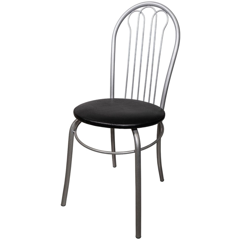 Изображение товара Стул обеденный Тюльпан чёрный из искусственной кожи металл