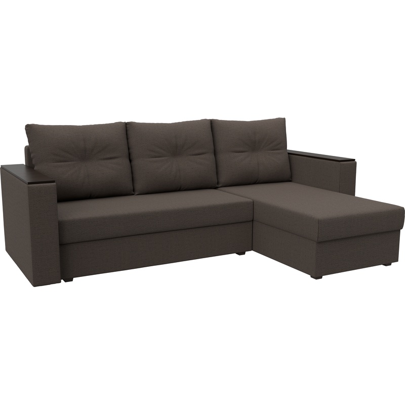 Изображение товара Диван-кровать угловой Комфорт Атланта коричневый с механикой еврокнижка