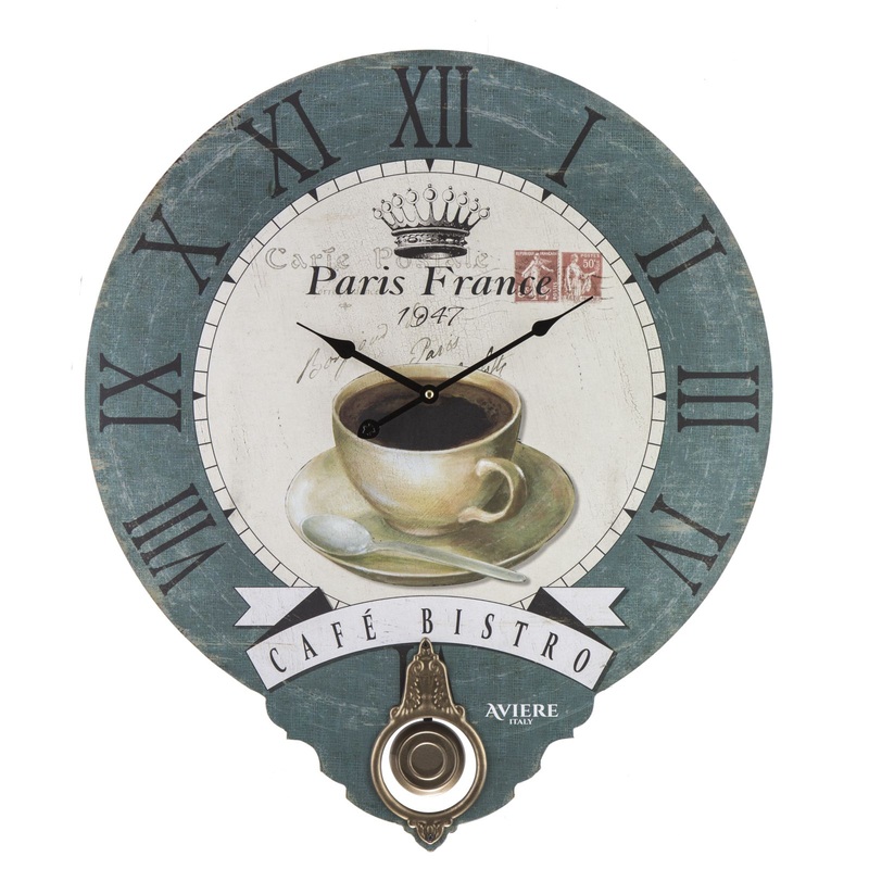 Изображение товара Настенные часы Aviere 65х58х6 см стильные кварцевые в синем корпусе