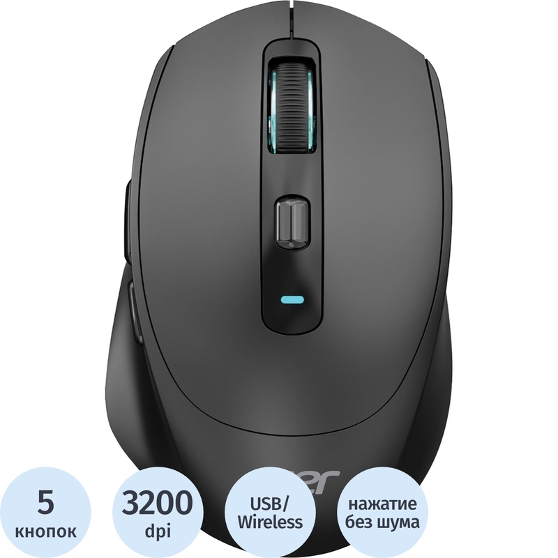 Изображение товара Мышь беспроводная Acer OMR504 чёрная (ZL.MCE11.01D)