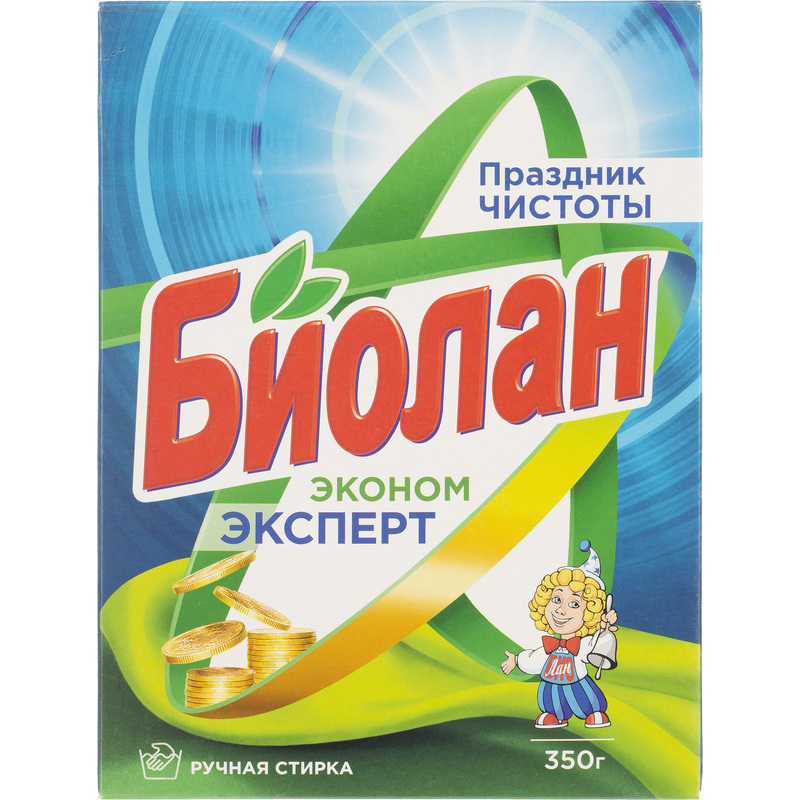 Изображение товара Порошок стиральный для ручной стирки Биолан Эконом Эксперт 0.35 кг для белого и цветного белья