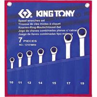 Набор ключей комбинированных трещоточных King Tony 10-19 мм 7 предметов  (12107MRN)