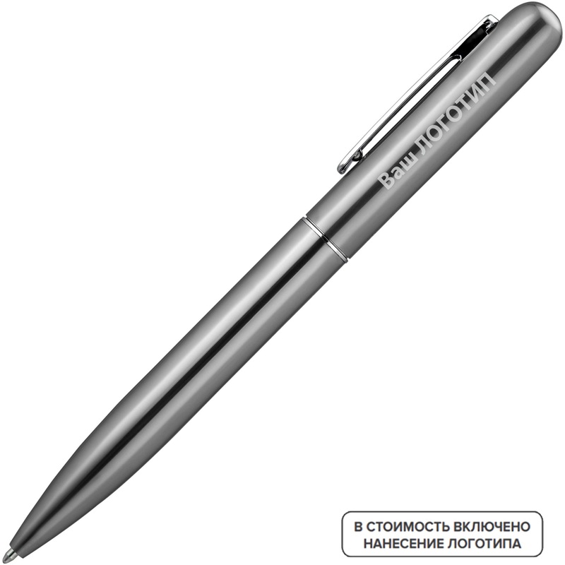 Изображение товара Ручка шариковая автоматическая Scribo синяя 1 мм серый корпус 100 штук