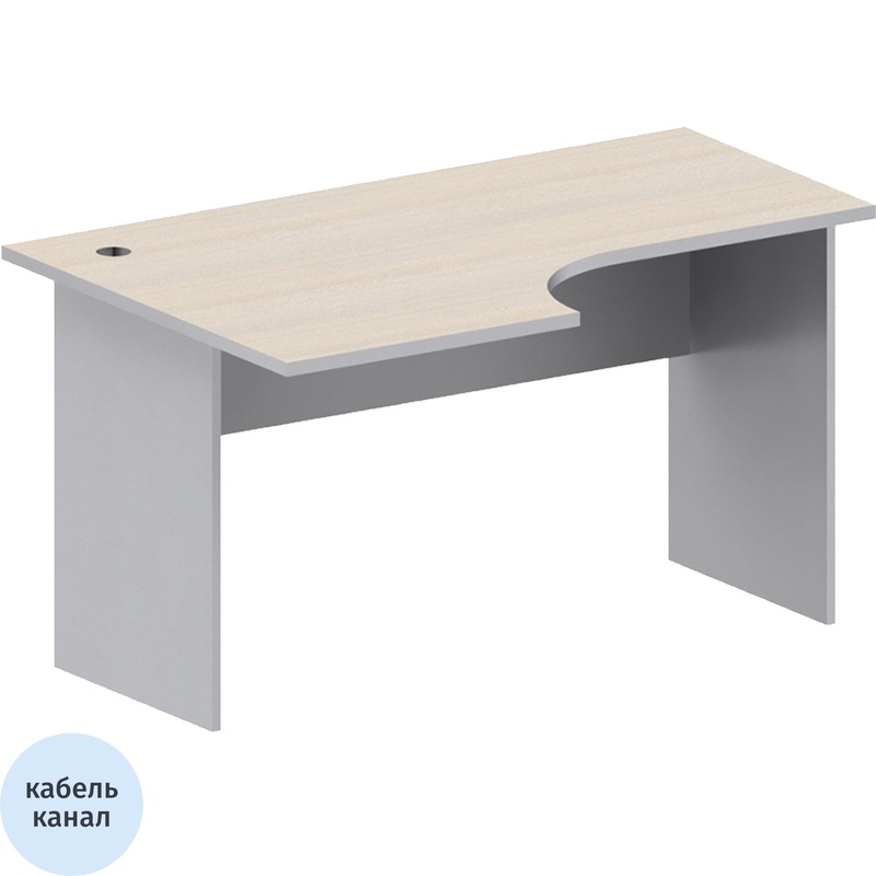 Изображение товара Эргономичный стол Комус Мебель Easy to lead Easy Standard 008 234 левый дуб светлый серый